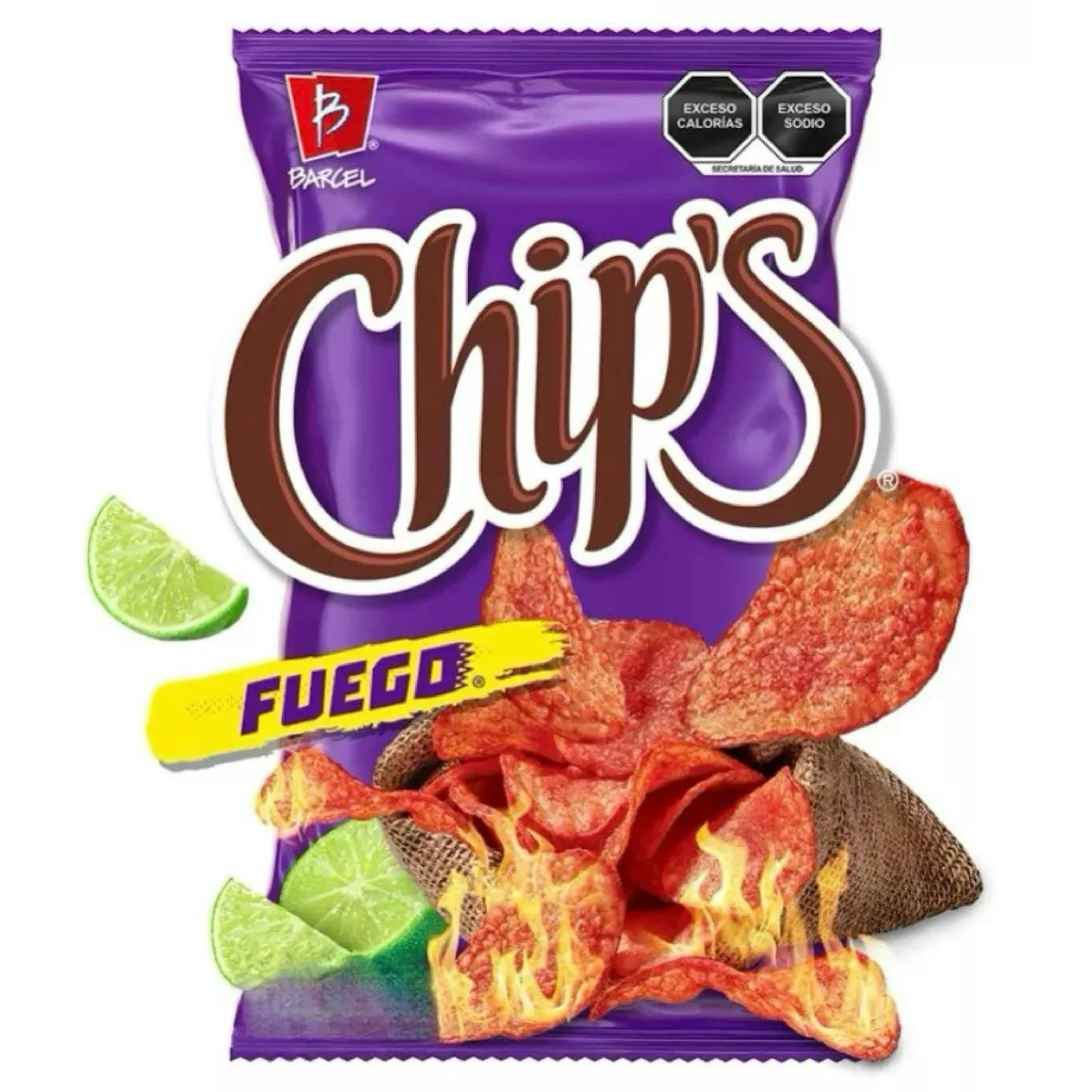 CHIP'S BARCEL PAPAS FRITAS SABOR CHILE Y LIM?N ARDIENTE 170 g