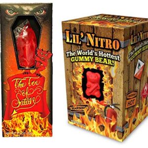 Flamethrower Candy Co Spicy Candy Bundle, Toe of Satan and Lil' Nitro, World's Hottest Lollipop and Gummy Bear