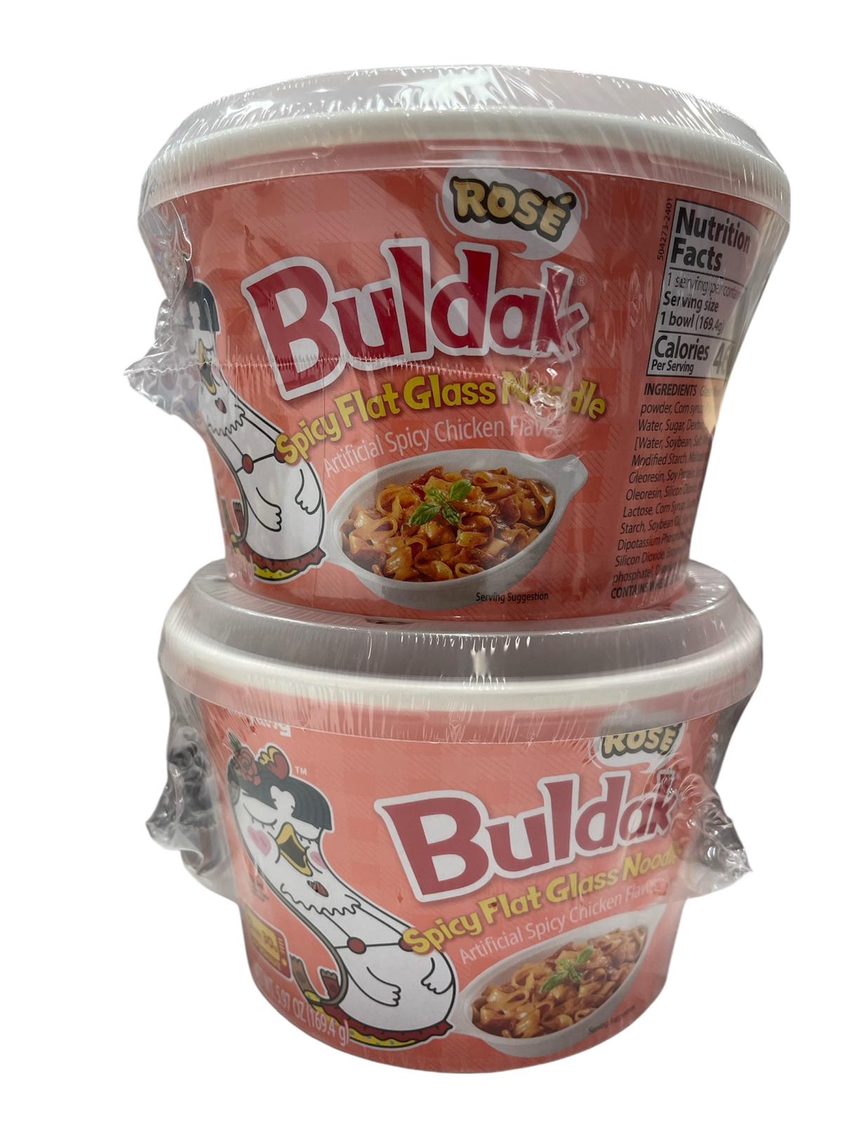 Rose Buldak spicy Flat Glass noodle- 2 pieces